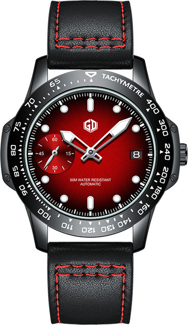Sea-Gull Armbanduhr, Automatik, Leder, Schwarz, Herren - Bild 1