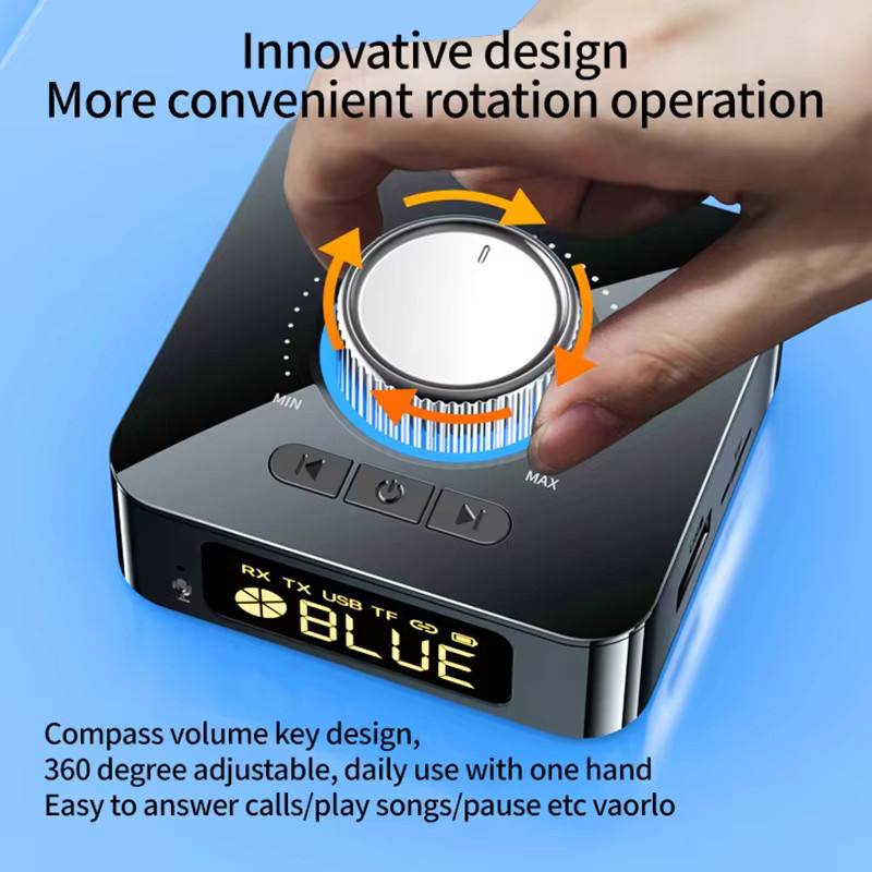 kebidumei Bluetooth 6.0 Audio Sender und Empfänger in Schwarz mit RCA, 3,5mm AUX Jack, TF/U-Disk und Fernbedienung für TV und Car Kit - Bild 3
