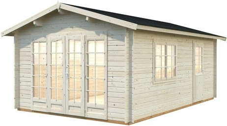 Palmako Irene Blockbohlenhaus aus Fichtenholz mit Satteldach in Braun, B/H/T: 380 x 276 x 550 cm - Bild 2