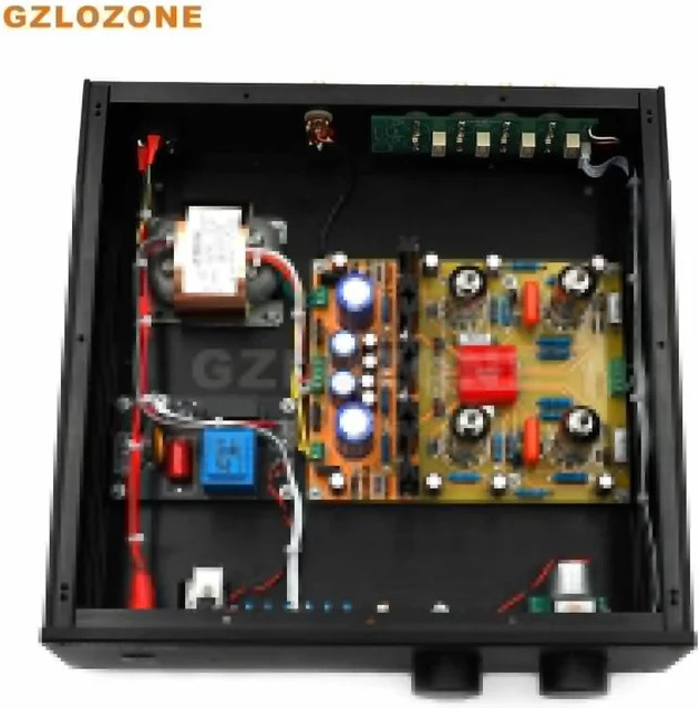 GZLOZONE Remote PRT05A ECC83 Röhren-Vorverstärker Stereo Amplifier in Schwarz - Bild 1