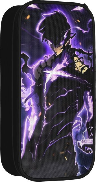 Anime Solo Leveling Federmäppchen in Schwarz mit großem Fassungsvermögen für Schüler - Bild 1