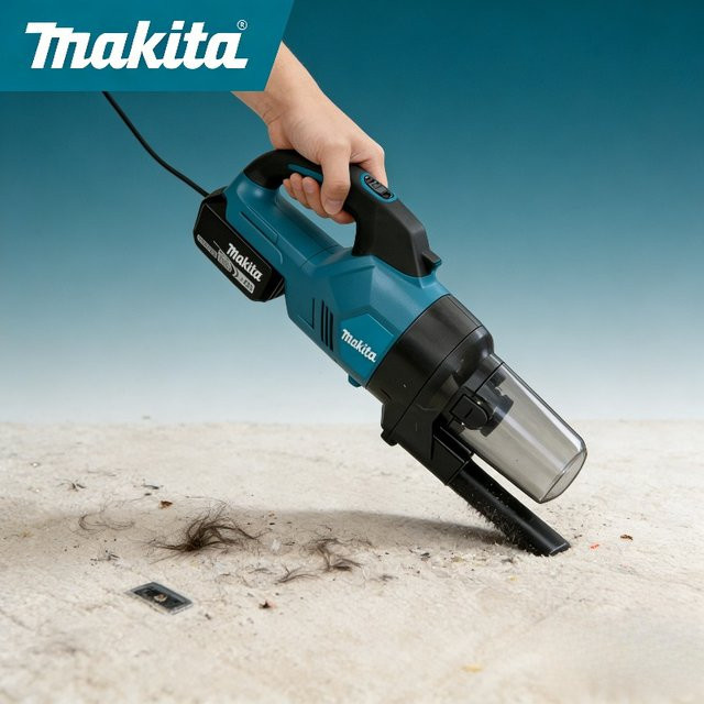 Makita Kabelloser Akku-Staubsauger für Zuhause und Auto, Blau - Bild 1
