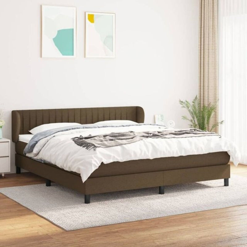 Vidaxl Boxspringbett mit Matratze in Braun aus Stoff und Massivholz, B/T/H: 180 x 200 x 78 cm - Bild 1