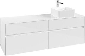V&B Waschtischunterschrank Collaro in Glossy White mit Waschbeckenanschluss rechts, B/T/H: 160 x 54,8 x 50 cm - Bild 1