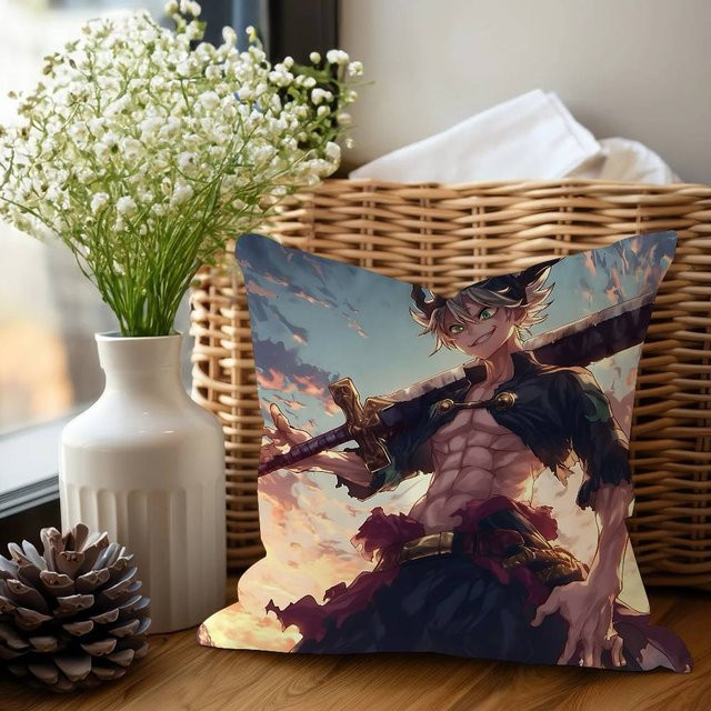 GUOYU HOMEDECOR Anime Black Clover Kissenbezug, quadratisch, Schwarz/Mehrfarbig, Breite: 30,48 cm, Höhe: 30,48 cm - Bild 1