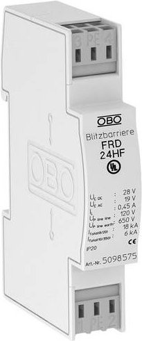 OBO Bettermann FRD 24 HF Blitzbarriere 20 kA in Weiß - Bild 1
