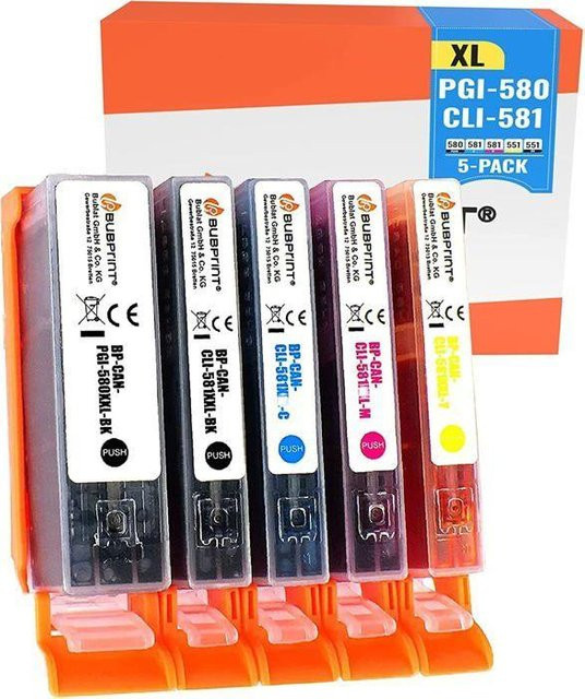Canon Tintenpatronen PGI-580/CLI-581 XL 5er-Pack Mehrfarbig für Pixma TR und TS Inkjet-Drucker - Bild 1