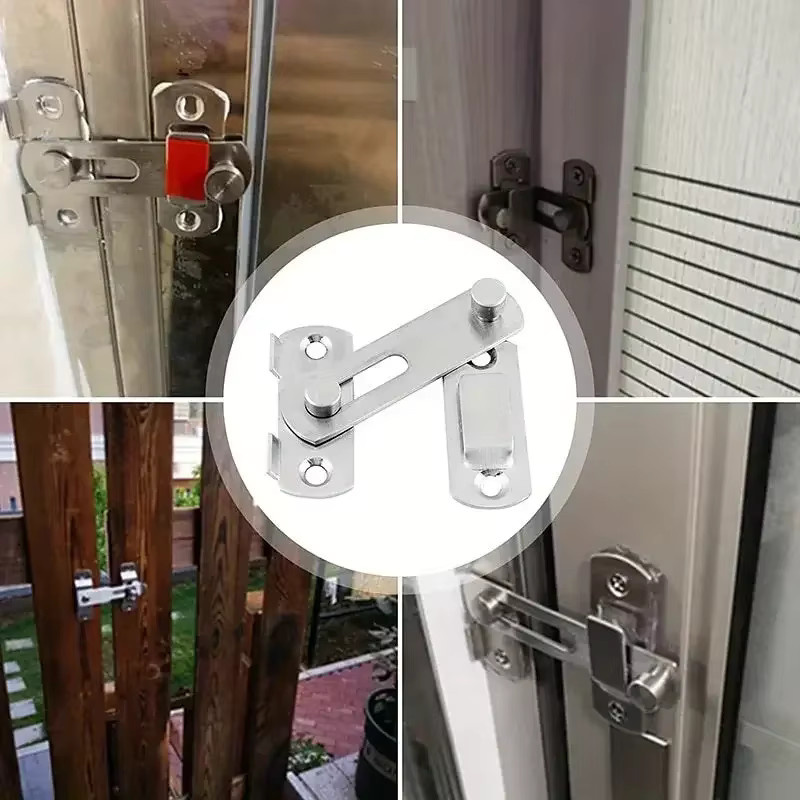 ZEXEF Edelstahl Schiebetür-Verschluss für Torschlösser, Fenster und Scheunentüren in Mattschwarz und Silber - Bild 2