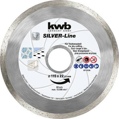 Kwb Diamanttrennscheibe für Fliesen in Silber, Durchmesser: 230 mm, Bohrungs-Ø: 22,23 mm - Bild 1