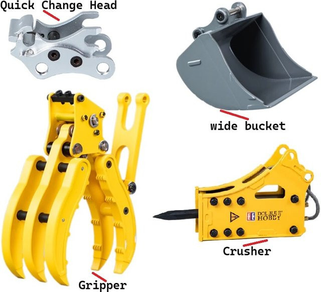 Nooxion RC Upgrade Double E Metal Big Bucket mit Schnellkupplung, 1:14, Zubehör - Bild 1