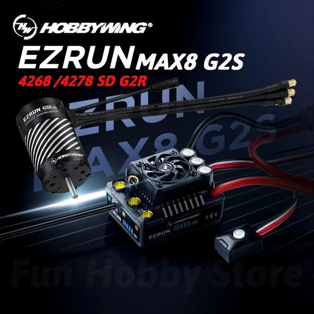HOBBYWING EZRUN MAX8 G2S 160A ESC und 4268 2500KV/4278 2500KV G2R Motor Bürstenloser Sensor-Combo, 1/8 RC-Auto, Set / Bundle - Bild 1