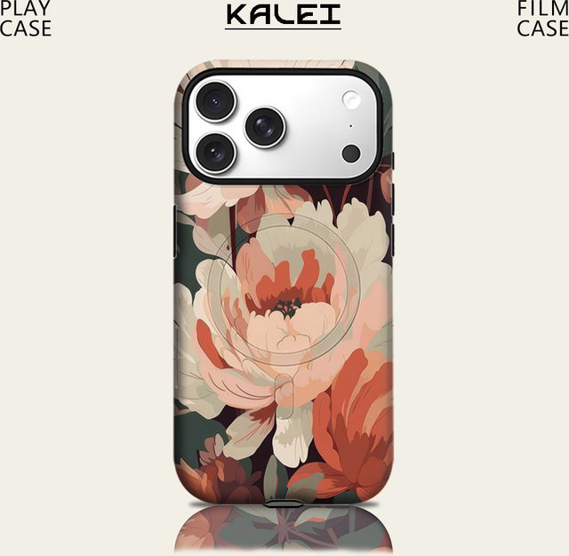 Robuste Pfingstrosen-Handyhülle von Potdemiel für iPhone 17 16 15 14 13 Pro Max Plus mit Magnetfunktion in Multicolour - Bild 1