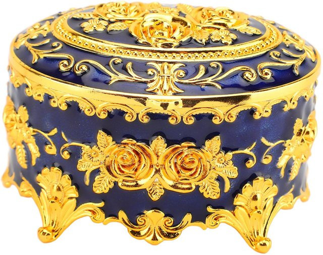 Neoglint Schmuck-Schatulle, Gold, Blau, Klein, Unisex - Bild 1