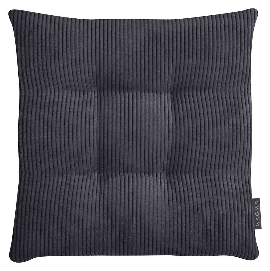 Inga Form 55 Kissen in Magma mit gestepptem Design aus Polyester, Grau-Schwarz - Bild 1