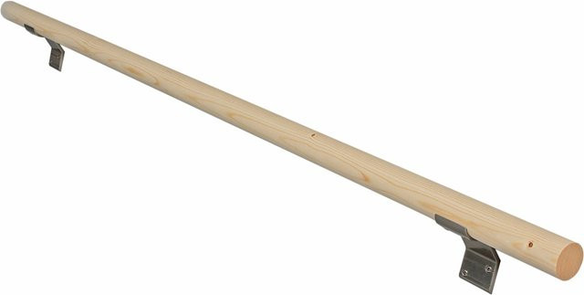 Dieda Handlauf Komplettset aus Fichte in Holzoptik, Rund, Farbe Beige/Braun, Länge: 150 cm, Durchmesser: 4 cm - Bild 1