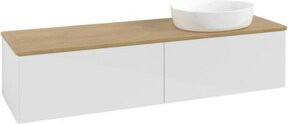 V&B Waschtischunterschrank Antao ohne Frontstruktur in Eiche Honig und Weiß, B/T: 160 x 50 cm - Bild 1