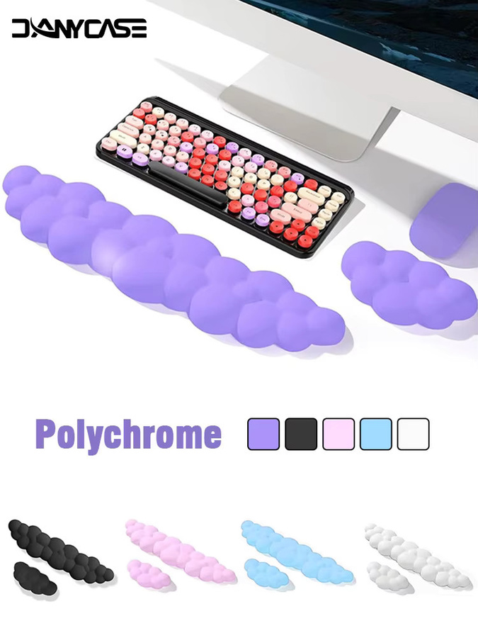 DANYCASE Ergonomische Tastatur-Handgelenkauflage aus Memory-Schaum in Weiß mit Anti-Rutsch-Funktion - Bild 4