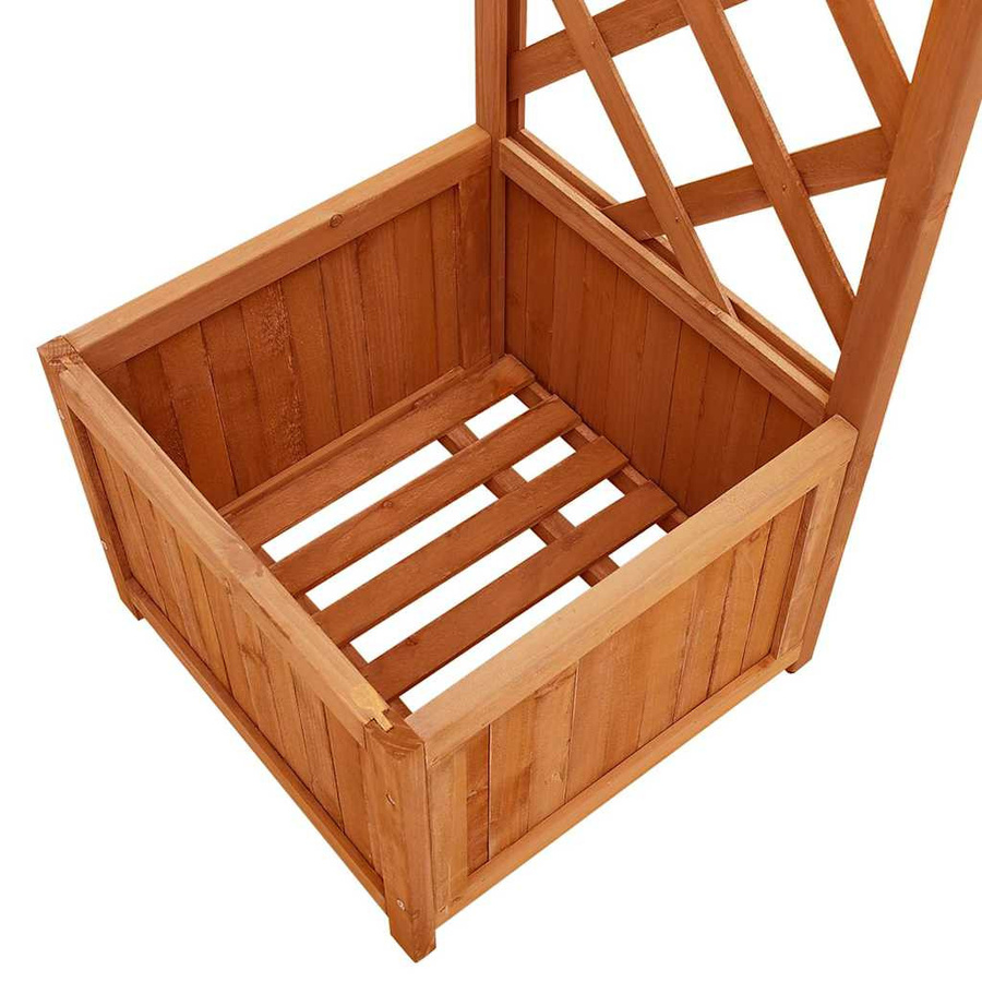vidaXL Garten-Pergola aus Tannen-Massivholz in Braun mit Pflanzkästen, B/T/H: 204 x 175 x 40 cm - Bild 3