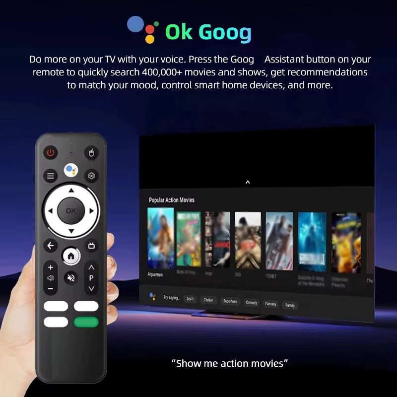 CLIBABIQBOX TV98 ATV H313 Smart Android 13 TV-Box mit Dual-WLAN, 4G/5G, Bluetooth 5.0 und Sprachsteuerung in Schwarz - Bild 3