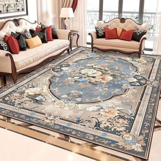 Lodestar Blumenteppich im Retro-Stil mit floralem Muster, mehrfarbig, B/T: 100 x 150 cm - Bild 1