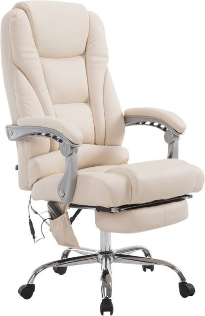 CLP Bürostuhl Pacific in Beige aus Kunstleder mit Massage-Funktion und Fußablage, B/T/H: 68 x 64 x 127 cm - Bild 1