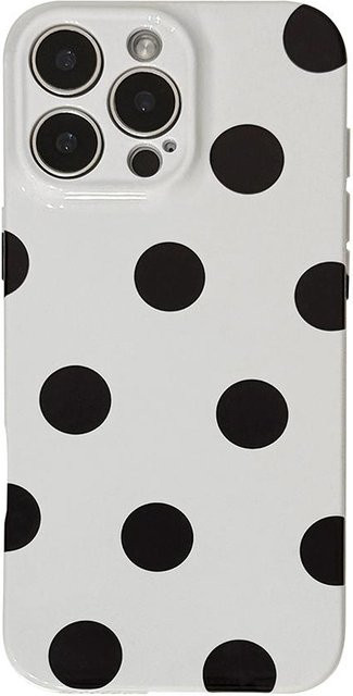 ASONPAI Handyhülle mit gepunktetem Design in Weiß und Schwarz für iPhone 17 16 15 14 13 Pro Max, modisch und stoßfest - Bild 1