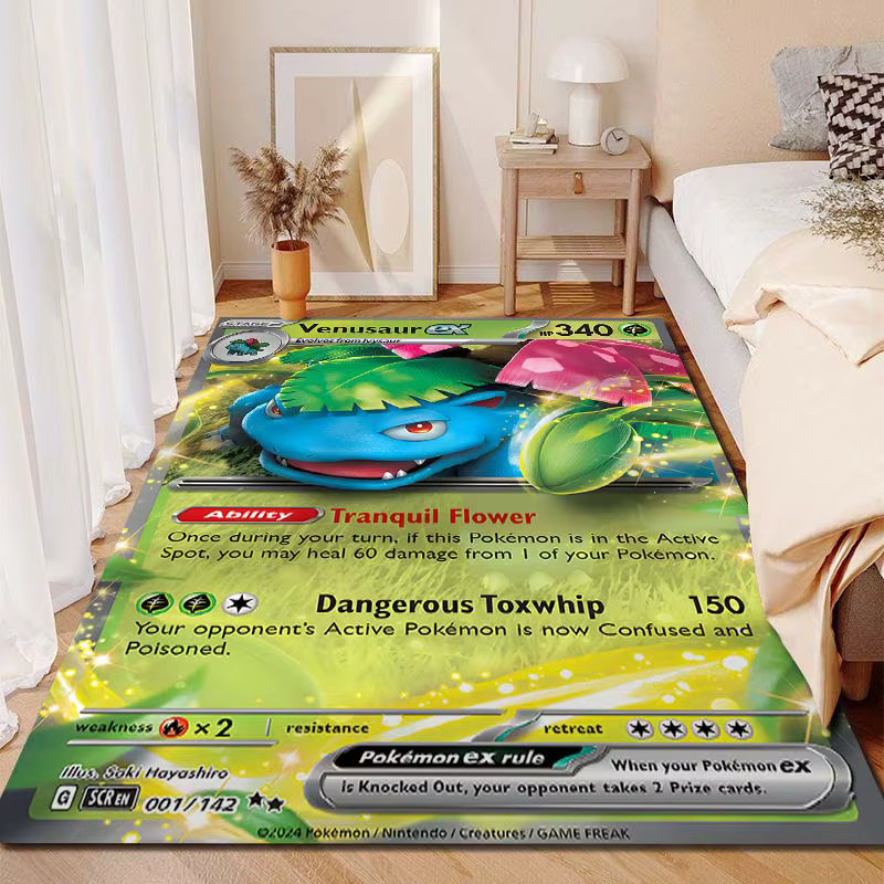 Potdemiel Pokémon-Karten-Teppich mit Kinder-Motiv in Mehrfarbig, Rechteckig - Bild 1