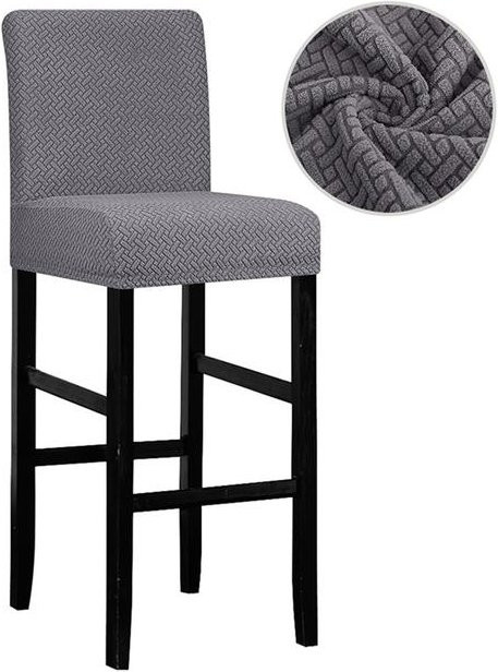 Wasserabweisende Barhocker-Abdeckung in Grau, moderner Sitzbezug aus Kunstleder für Sessel und Stühle - Bild 1