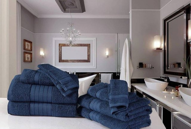 Good Morning Frottier-Set 8-teilig aus Baumwolle in Jeansblau - Bild 1