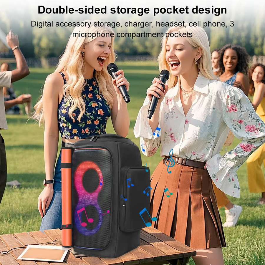 Shunmaii Staubschutzhülle für JBL Partybox 110 und JBL Partybox Club 120, wasserdichte und gepolsterte Lautsprecher-Schutzhülle mit Reißverschluss, Schwarz - Bild 2