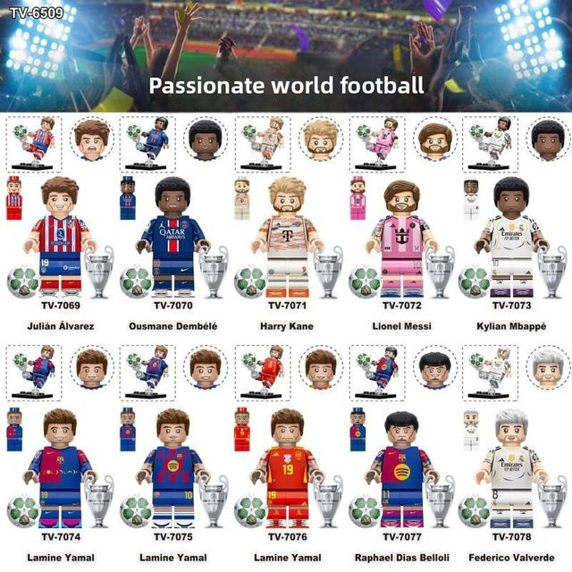 DewBloom Globale Fußball-Pokalfiguren, DIY-Montage, Kunststoff, Bunt / Mehrfarbig - Bild 1
