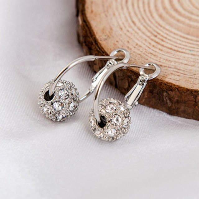 Ohrringe, Diamant-Kugel, silber, One Size - Bild 1