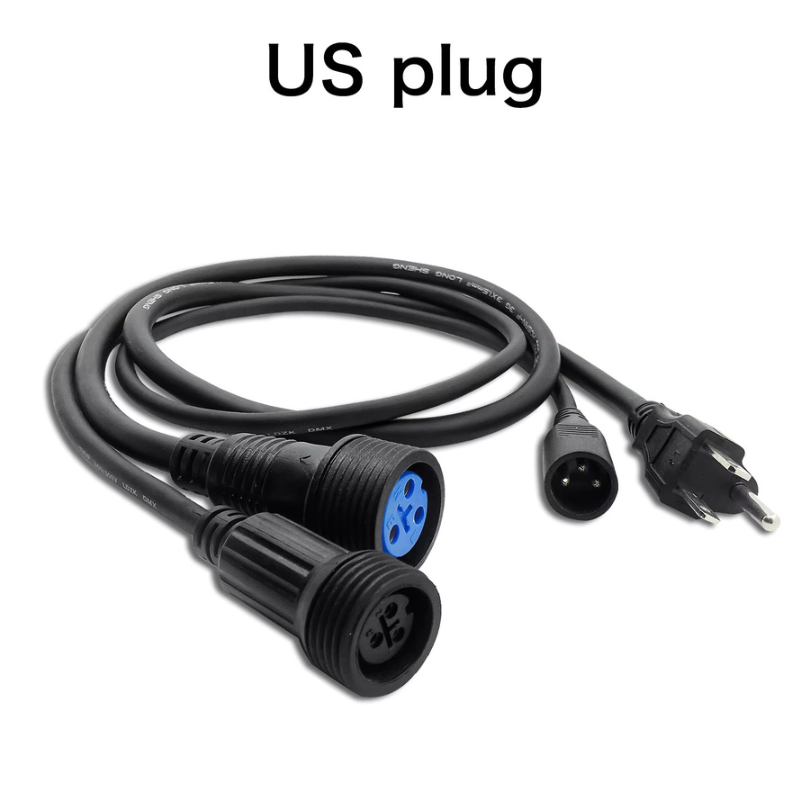 IP65 Wasserdichtes DMX-Signal- und Power-Schaltlinien-Adapterkabel für Outdoor-Bühnenbeleuchtung, 3-Pin DMX, Schwarz - Bild 4