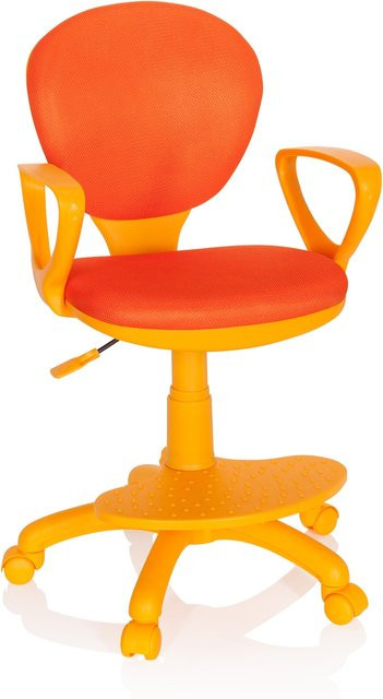hjh OFFICE Kinderdrehstuhl KID COLOUR in Orange/Multicolour aus Stoff mit Armlehnen und Rollen - Bild 1