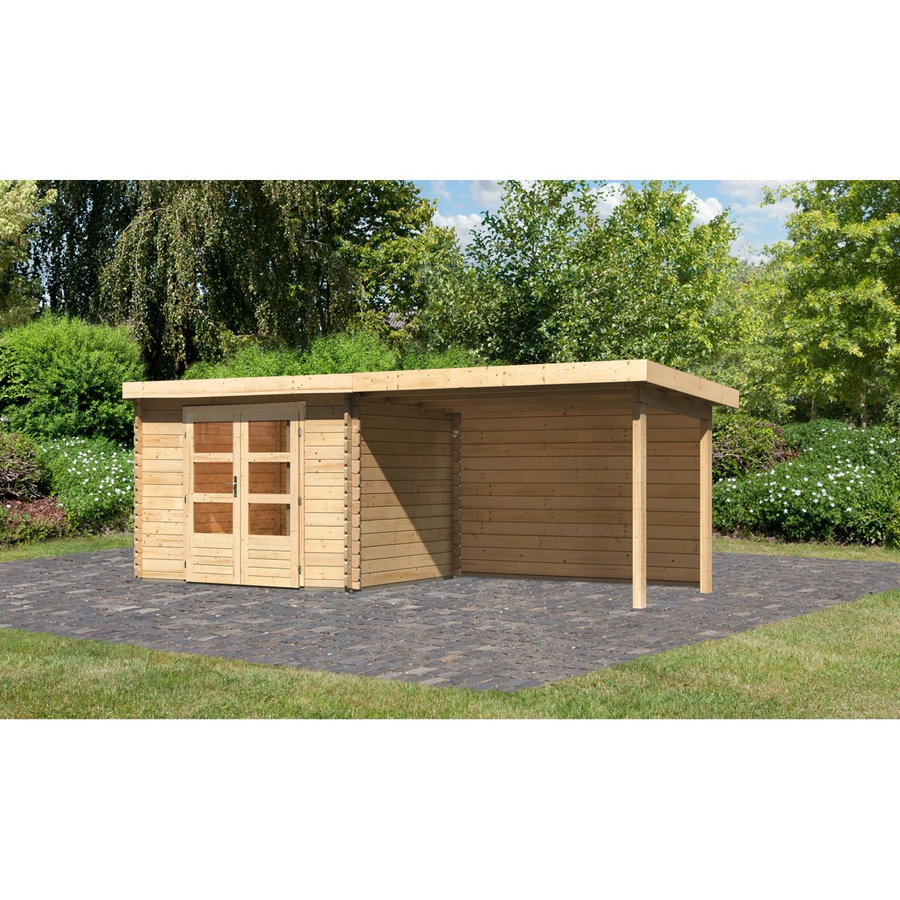 Karibu Holz-Gartenhaus Ängelholm in Natur mit Pultdach und modernem Design, B/T: 280 x 220 cm - Bild 2