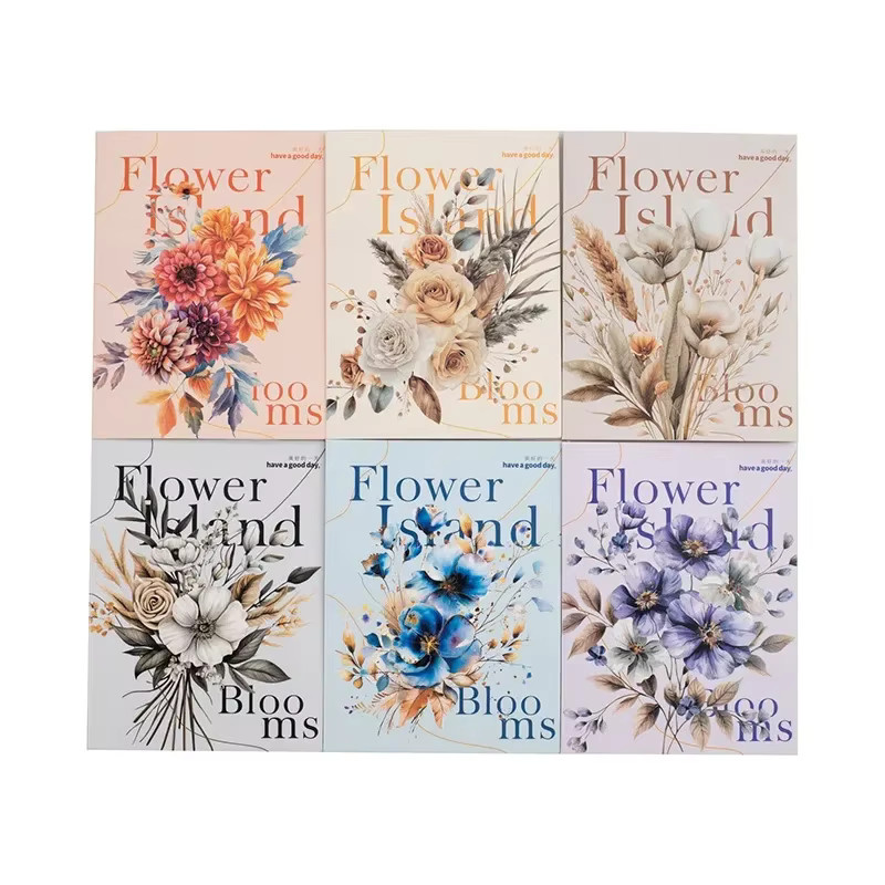 6-teiliges goldenes Blumen-Aufkleber-Set der Blumen-Isle-Serie zur Kunstdekoration für Hochzeitstagebücher und Sammelalben, Farbe: Gold und Multicolour, B: 14,5 cm, H: 9,5 cm - Bild 2