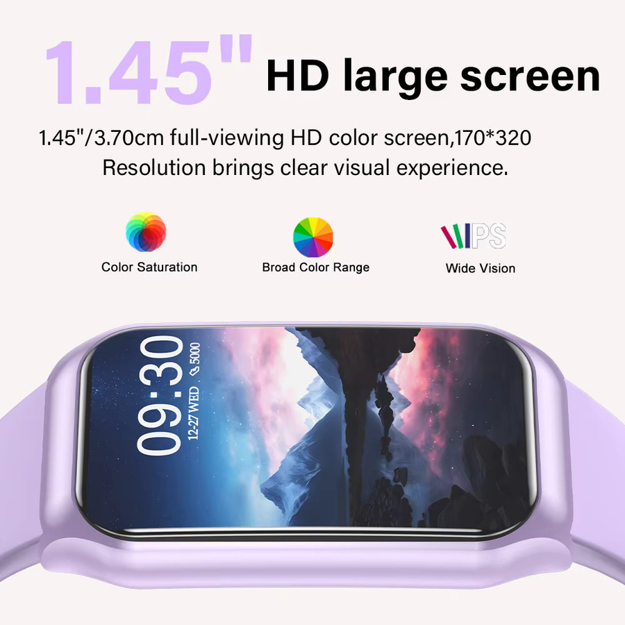 LAXASFIT Smartwatch mit 1,45 Zoll HD-Bildschirm, Bluetooth-Anruf, Sprachsteuerung und Fitness-Tracker für Android und iOS, Grün, Unisex - Bild 2