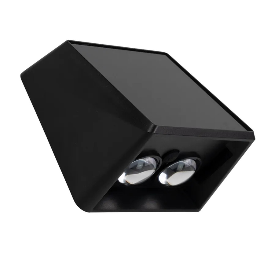 6er-Set LUXULA Solar Wandleuchten 2-flammig Up/Down mit Akku und CCT Warm-Kaltweiß 3000-6500K, wetterfeste LED Außenleuchten IP54 für Garten und Terrasse, Schwarz - Bild 2