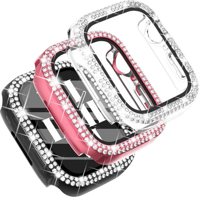 Diamant-Abdeckung für Apple Watch, Roségold, gehärtetes Glas, Unisex - Bild 1