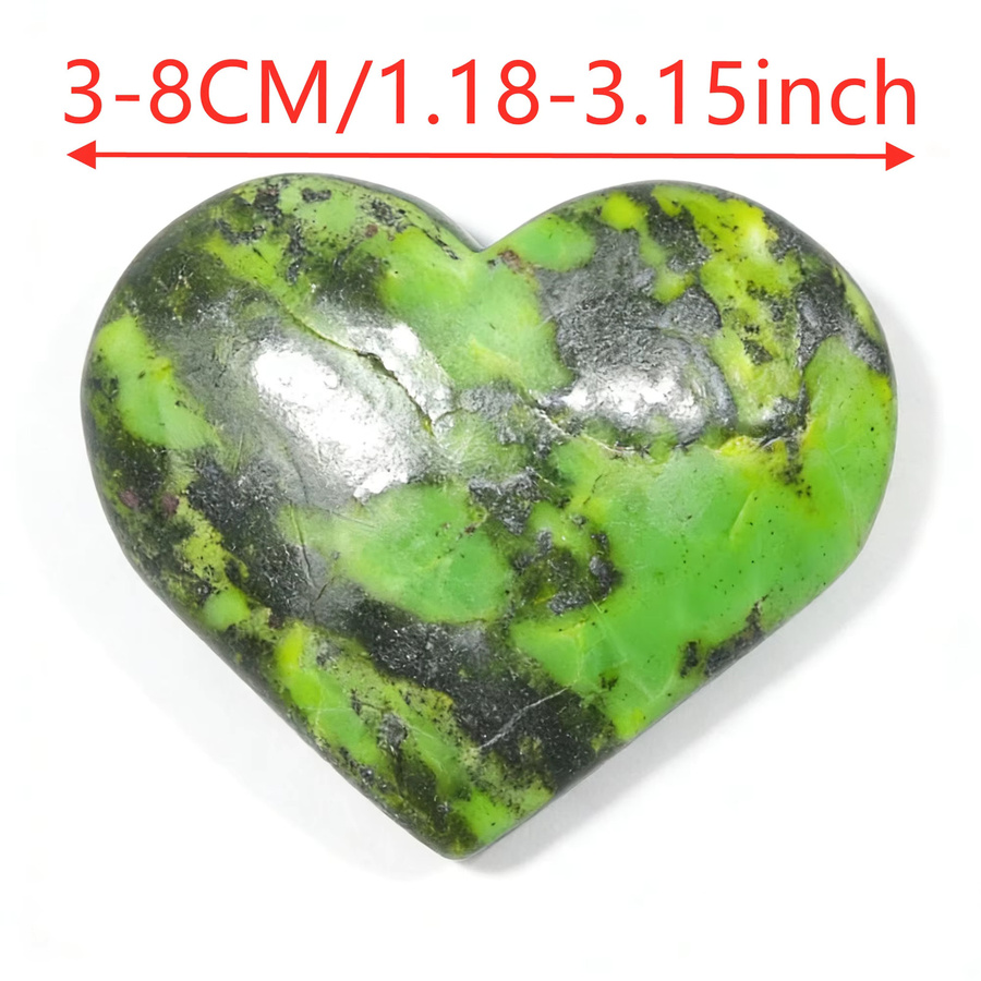 CrystalHola Grüner Opal-Kristall in Herzform mit schwarz geädertem Muster als Tischdekoration - Bild 2