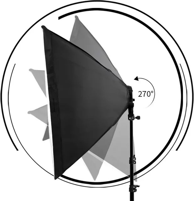 Professionelles Fotografie-Softbox-Beleuchtungsset in Schwarz mit 50 x 70 cm Dauerlichtsystem für dein Fotostudio - Bild 1