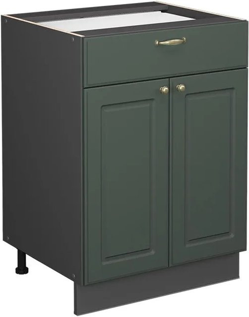 Vicco Küchenunterschrank Fame-Line Landhaus in Anthrazit Grün-Gold mit Schublade und Drehtür Breite: 60 cm - Bild 2