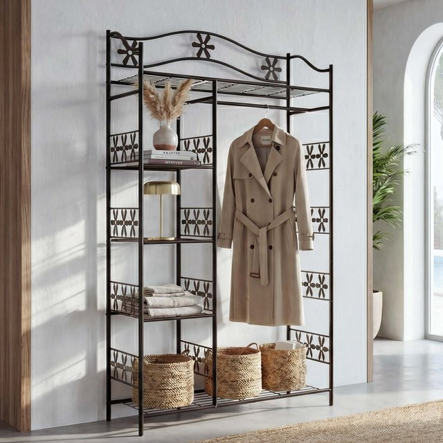 MCW Metall-Garderobe Genf in Schwarz, H x B x T: 172 x 100 x 43 cm - Bild 1