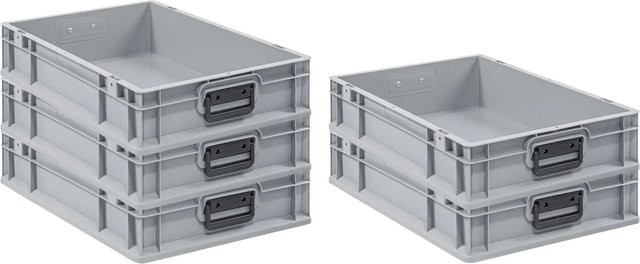 PROREGAL Spar Set 5x Eurobox Nextgen Portable Duo Transportbehälter Grau H x B x T: 12 x 40 x 60 cm, 23 Liter - Bild 1