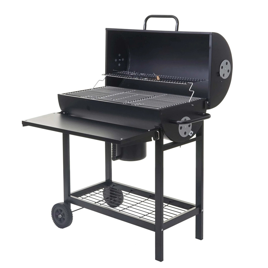 MCW Grillwagen F70 Holzkohlegrill aus Stahl mit Deckel und Ablage, Schwarz, B/T/H: 103 x 93 x 70 cm - Bild 2