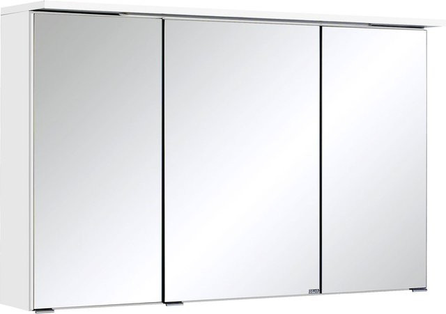 HELD Bologna 3D Spiegelschrank Weiß mit LED-Beleuchtung und Steckdose, Breite: 100 cm - Bild 1