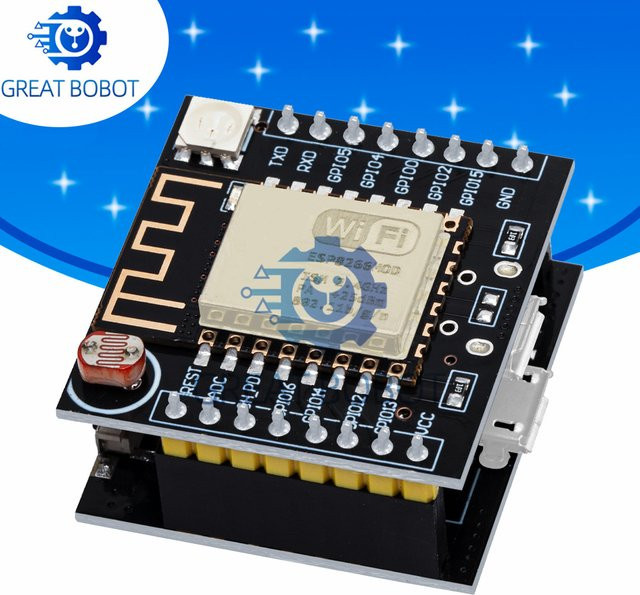 baishundianzi ESP8266 ESP-12F Serielles WLAN-Modul Mini-Entwicklungsboard mit USB-zu-Seriell-Konverter in Schwarz - Bild 1