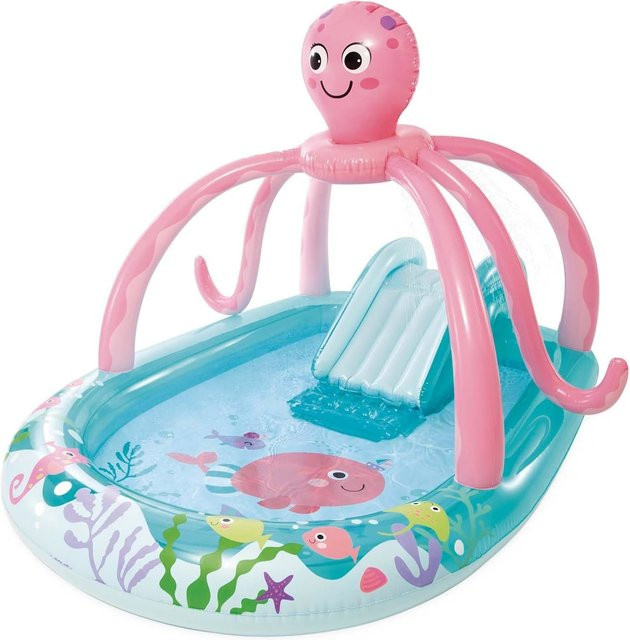 Intex Playcenter Friendly Octopus Aufblasbares Planschbecken für Kinder, Mehrfarbig, B/T/H: 234 x 183 x 15 cm - Bild 1
