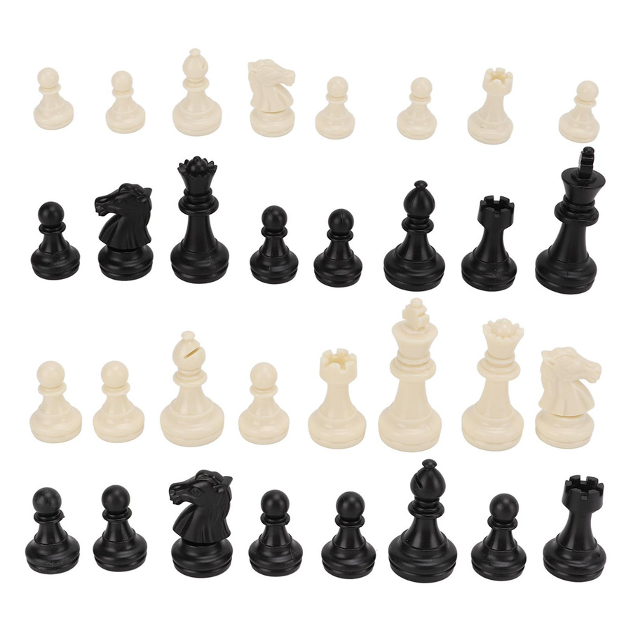 Igeteck Schach Ersatz Figuren PS Kunststoff schwarz weiße - Bild 2