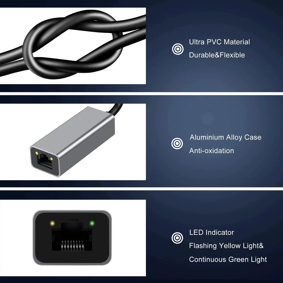 KEBIDUMEI USB Typ C auf RJ45 Ethernet Adapter Netzwerkkarte für 100/1000Mbps LAN Internet Verbindung für MacBook, Laptop und PC - Bild 5